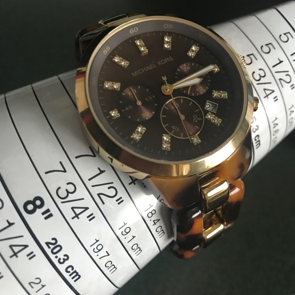 Michael Kors Showstopper Chronograph Tortoise Shell Women’s Watch MK5609 - Picture 12 of 16